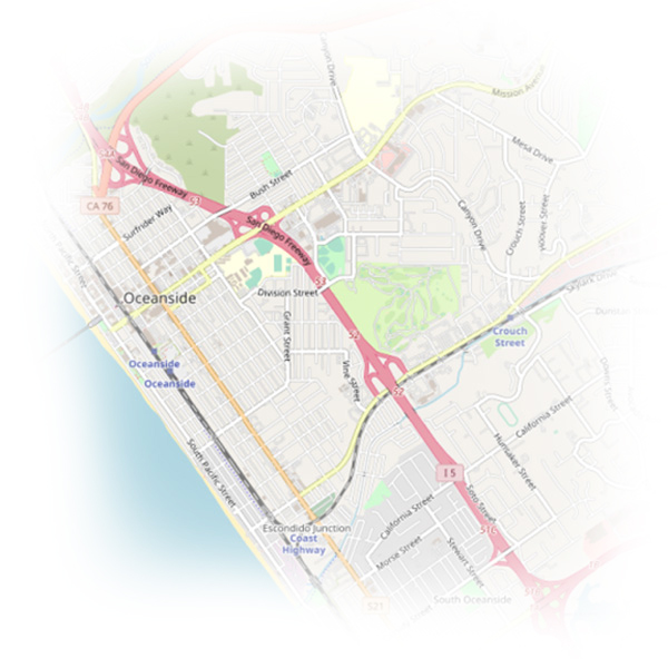 map of Oceanside California