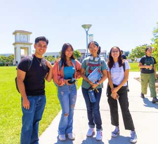 Students pose outside